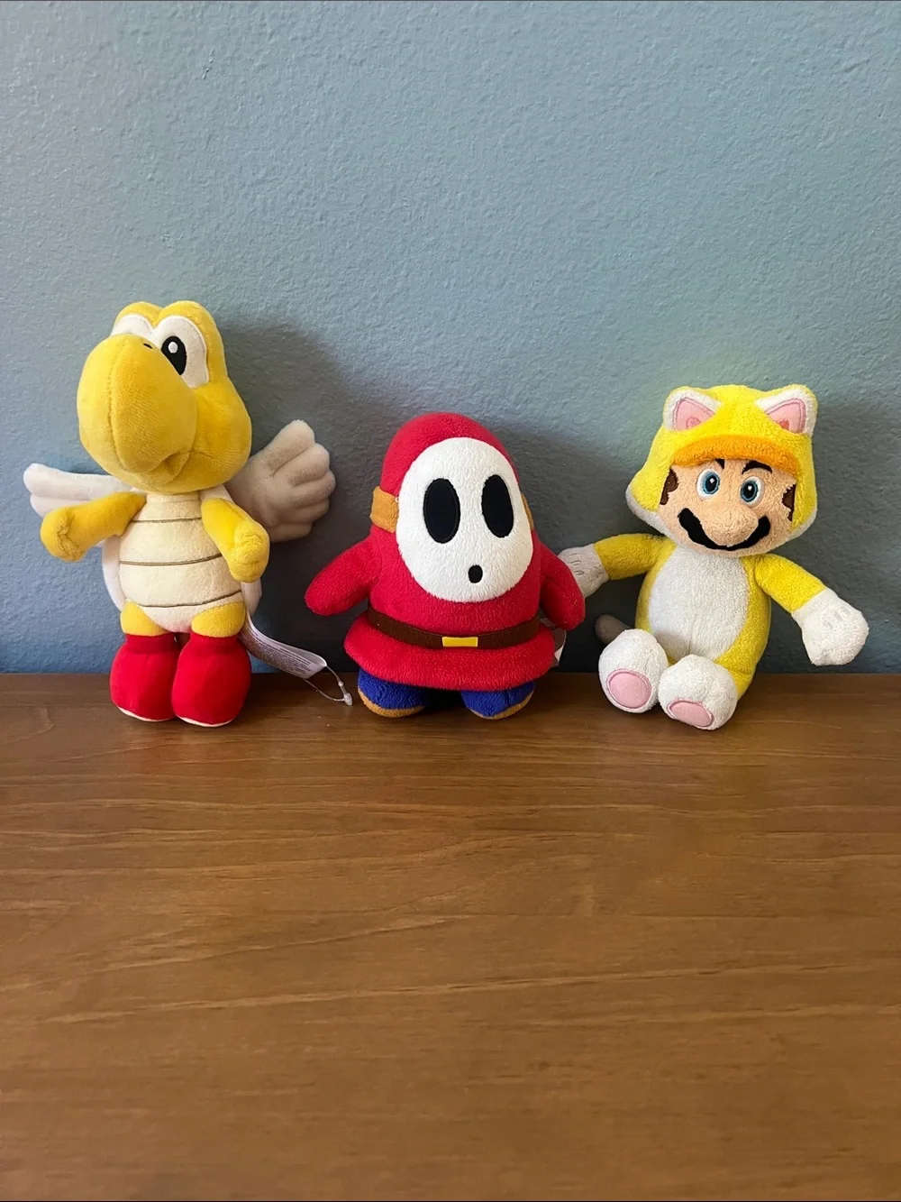 Super Mario Set of 3 Plushies Koopa Paratroopa, Shy Guy, and Mario Flying Fox